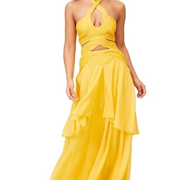 Lipsy London yellow cutout maxi dress - Picture 1 of 2